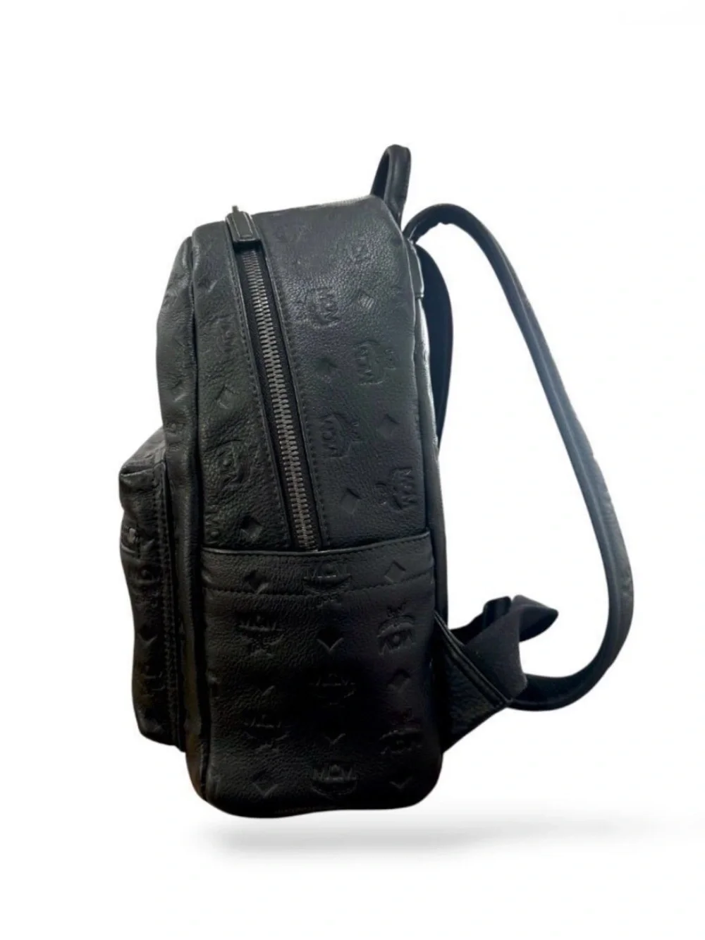 MCM Black Visetos Embossed Mini Backpack